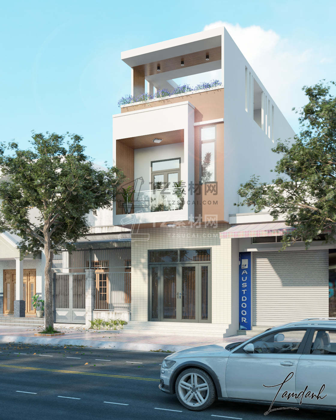 4093 Exterior Hous Scene Sketchup Model Free Download By Truong Danh.jpg