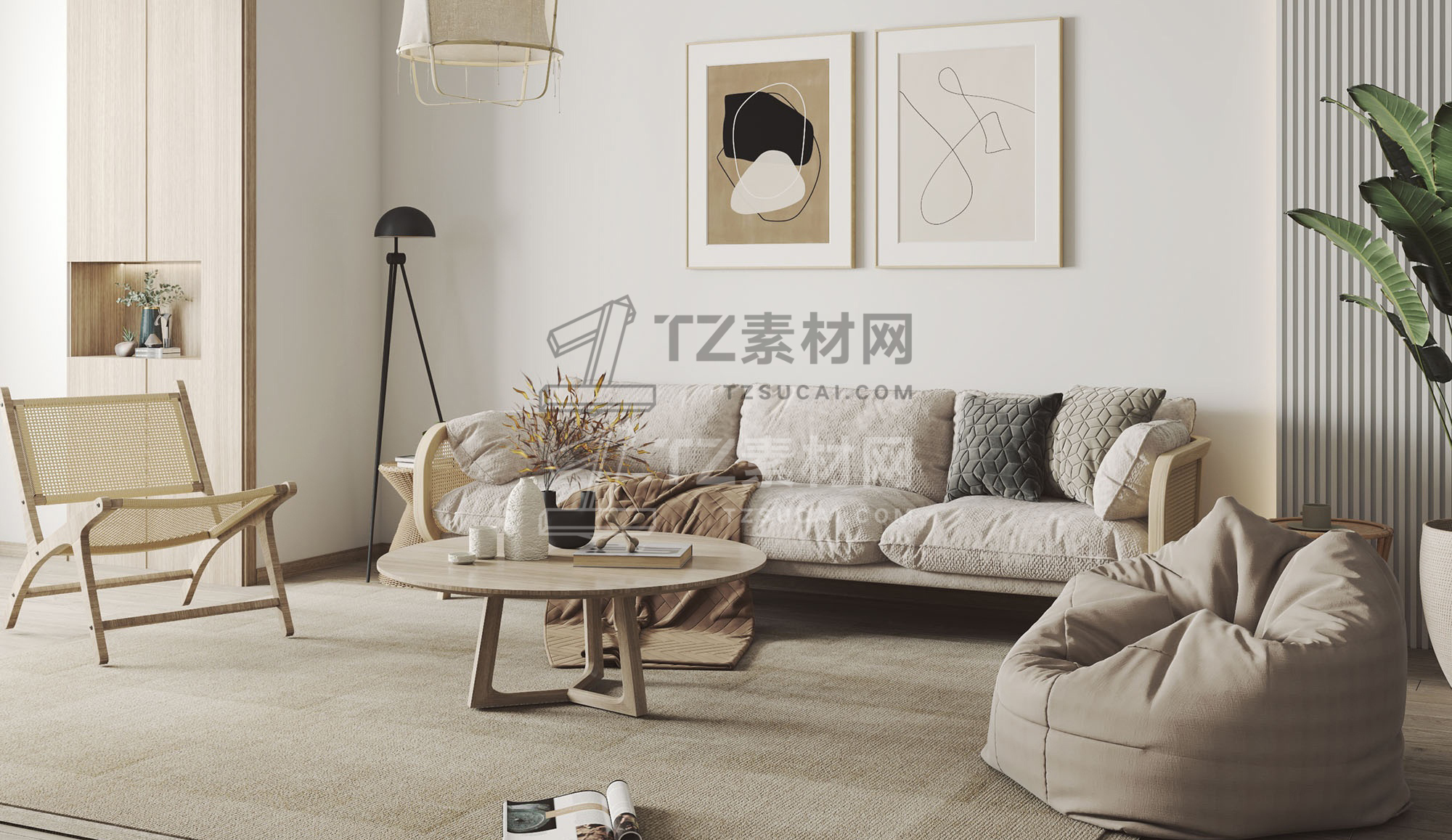 30-北欧简约而客厅餐厅_沙发茶几组合_餐桌椅3D模型 VR2014 (4).jpg