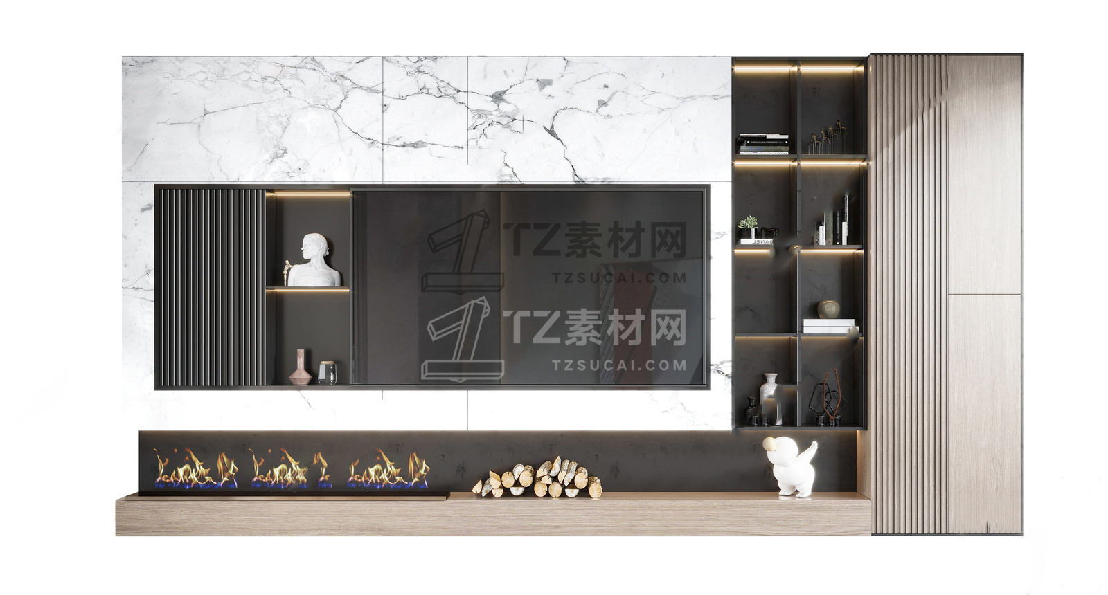 现代电视背景墙SU模型002.jpeg
