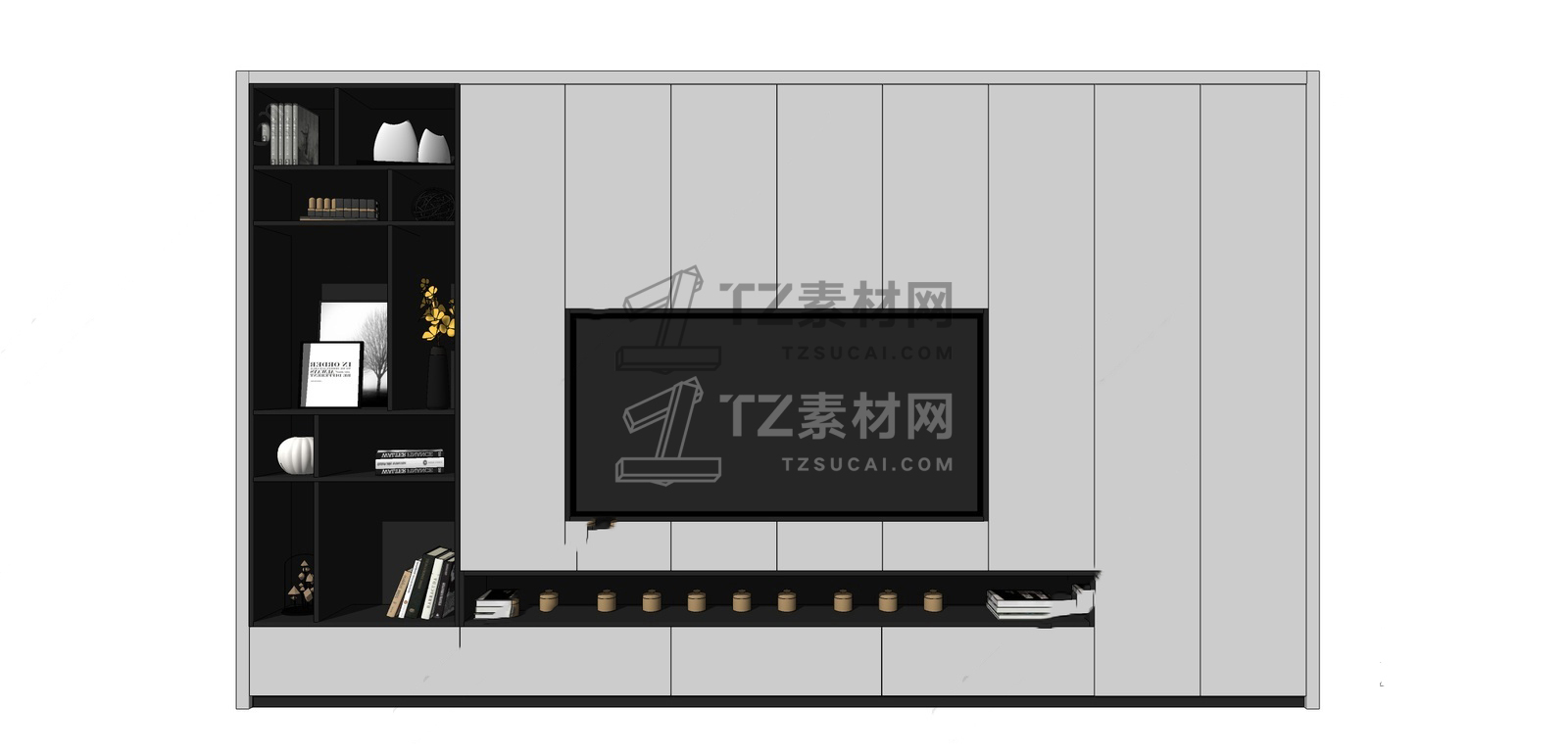 现代风格简约电视背景墙SU模型009.jpeg