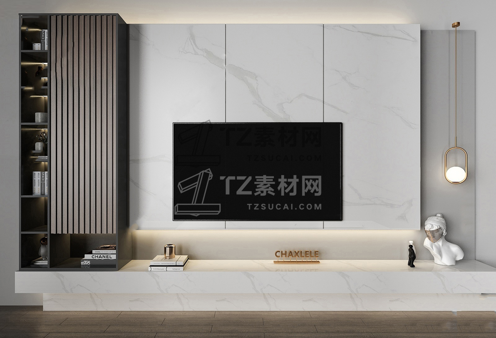 现代风格电视背景墙SU模型003.jpeg