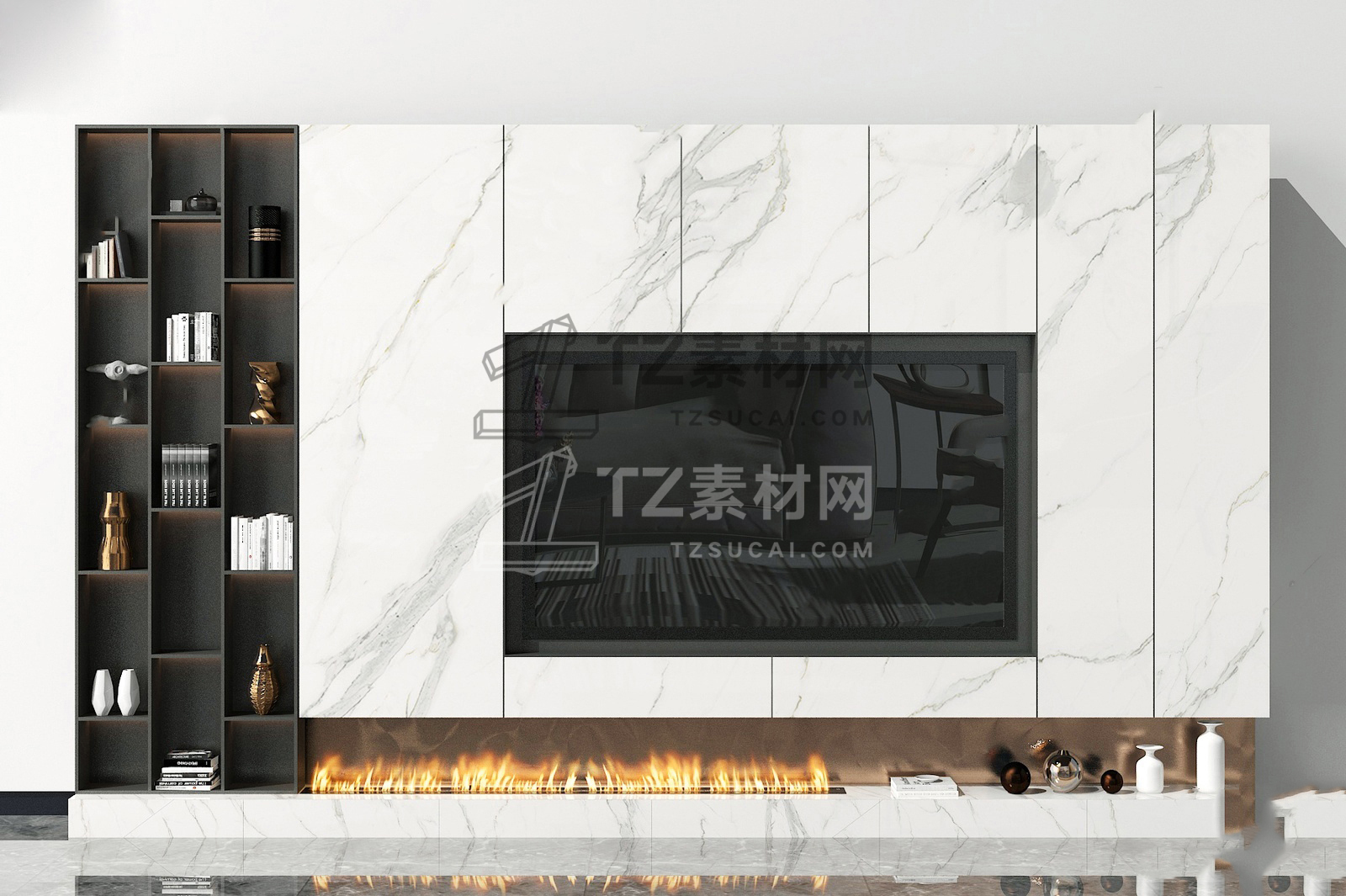 现代电视背景墙SU模型001.jpeg