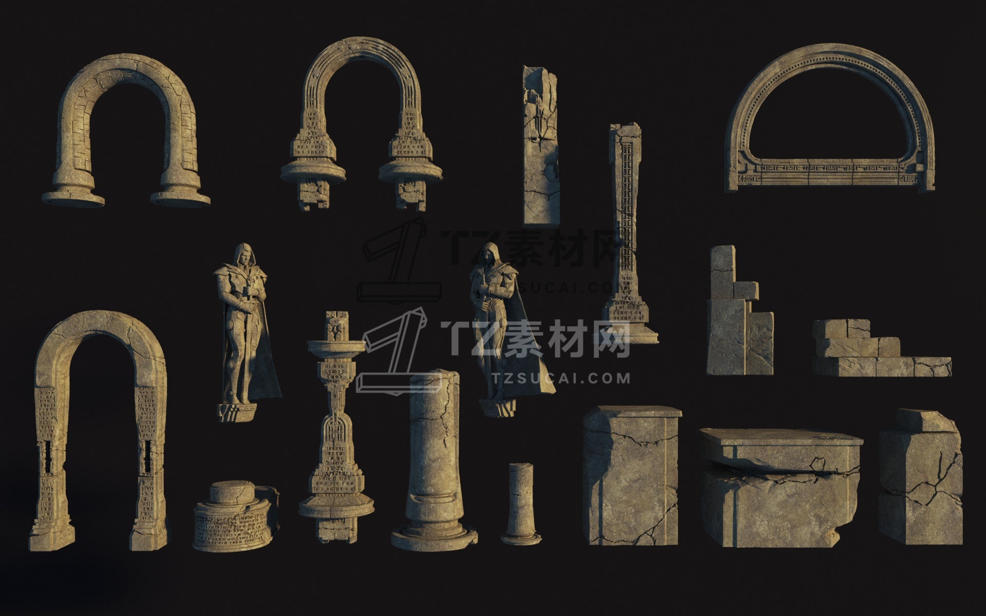 古老神秘遗迹神庙石柱雕像建筑.jpg