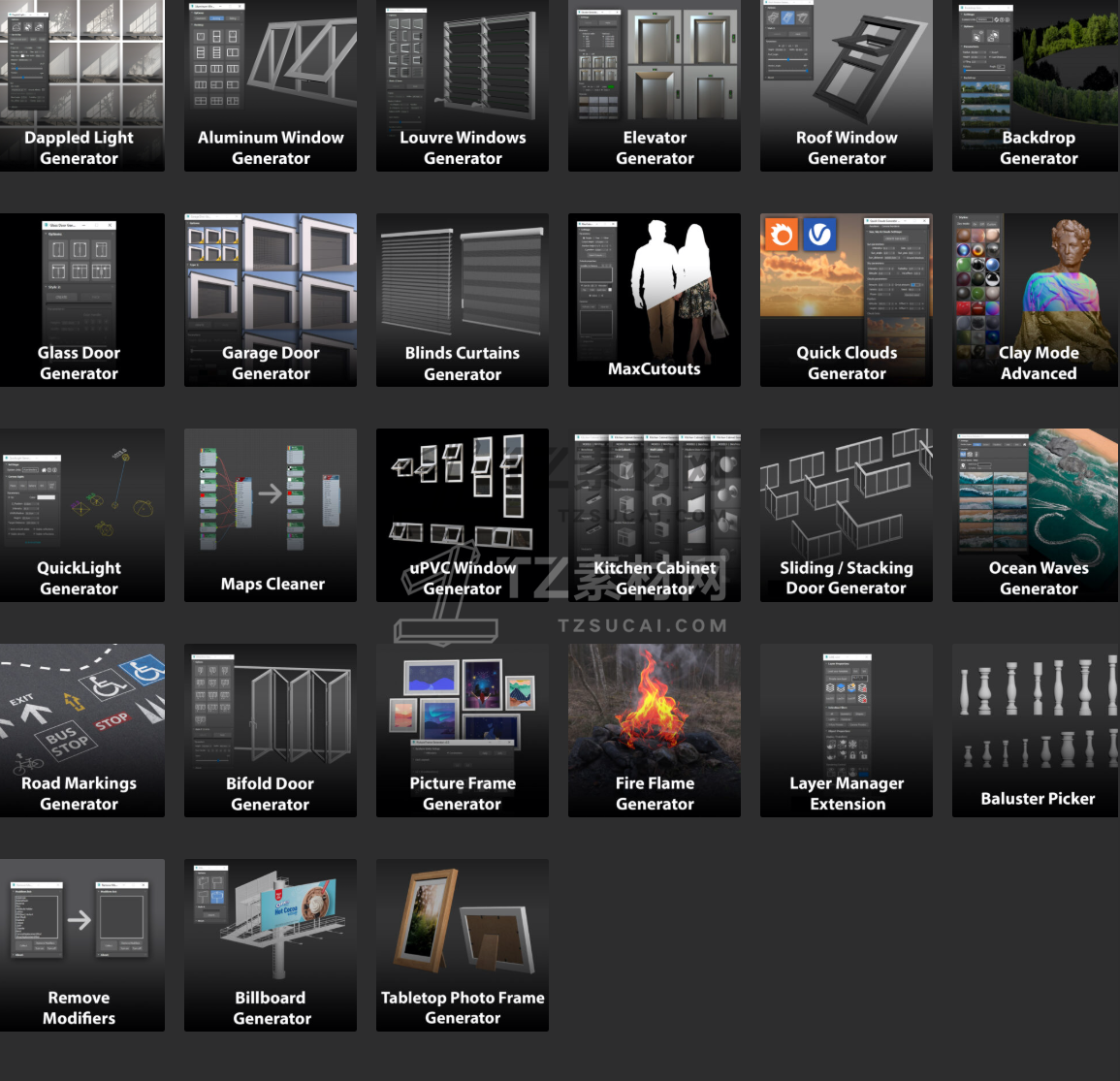 3DS MAX建筑门窗橱柜生成器插件合集 ArchVizTools Generators Collection for 3ds Max 20.png
