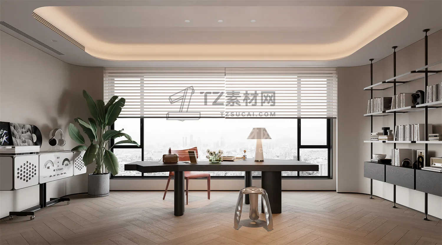 三楼主卧模型完成【书房-18-003】8-互动式灯光混合0000.jpg